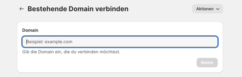 Bestehende Domain mit Shopify verbinden